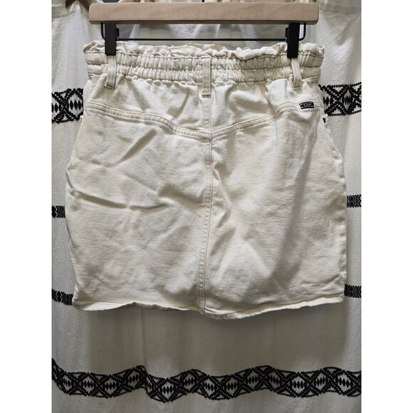 Lee white stretch denim ruffle elastic waist mini skirt size 12 - Picture 6 of 10